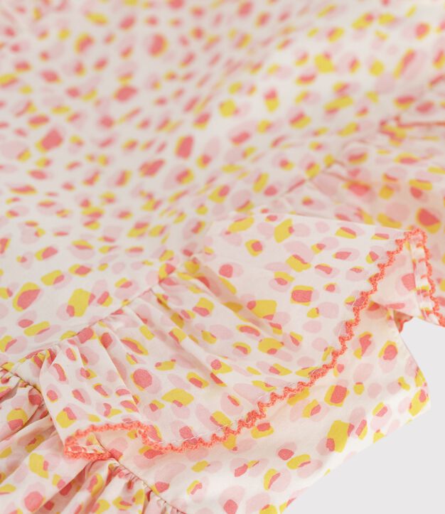 Abito senza maniche a schiena scoperta in cotone stampato bambina bianco/multicolore