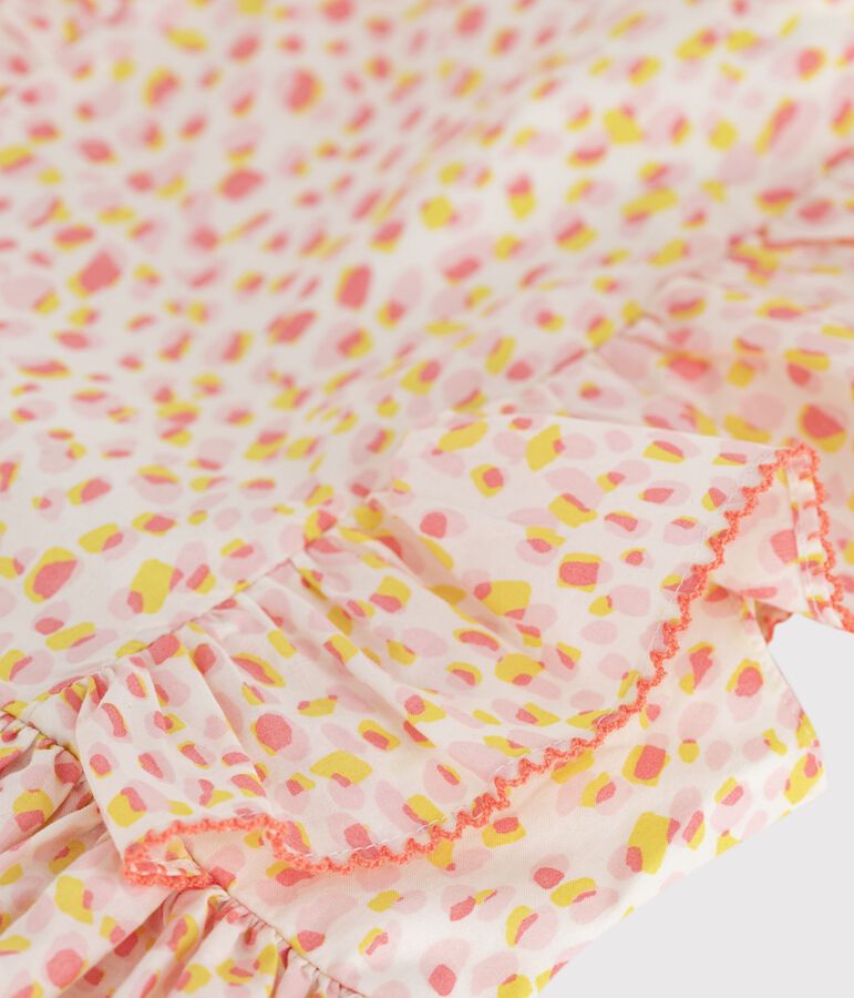 Abito senza maniche a schiena scoperta in cotone stampato bambina bianco/multicolore