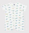 Tutina corta in cotone con dinosauro neonato bianco MARSHMALLOW/bianco MULTICO