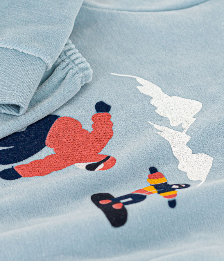 Pigiama bambino unisex in ciniglia blu