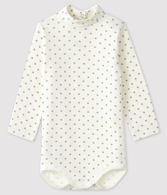 Body manica lunga bebè maschio bianco MARSHMALLOW/grigio GRIS