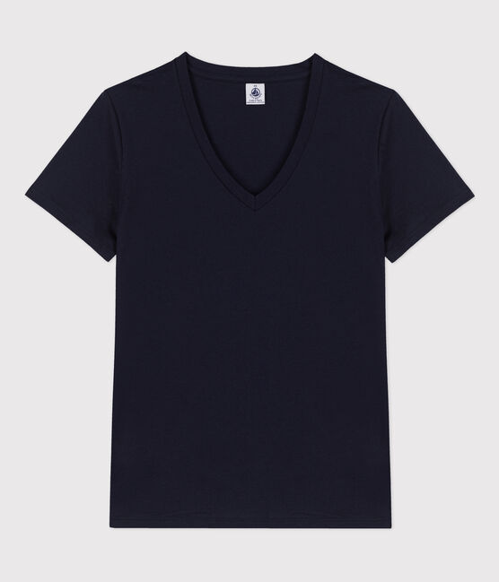 T-shirt LE DROIT in cotone con scollo a V Donna blu SMOKING