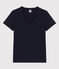 T-shirt LE DROIT in cotone con scollo a V Donna blu SMOKING