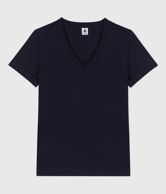 T-shirt LE DROIT in cotone con scollo a V Donna blu SMOKING