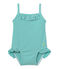Costume da bagno intero bebé femmina verde FLAG/bianco LAIT