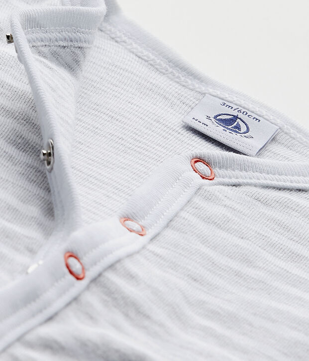 Tutina senza piedi beb&egrave; bambino grigio/bianco