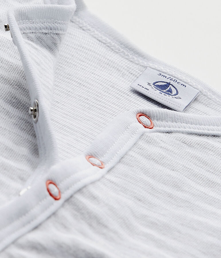 Tutina senza piedi beb&egrave; bambino grigio/bianco