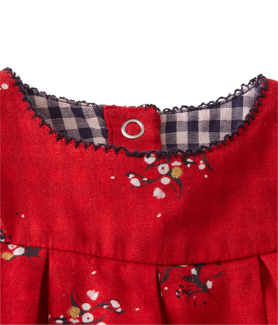 Abito per bebé femmina in tubique stampato rosso FROUFROU/bianco MULTICO