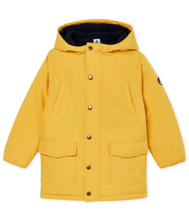 Piumino in piuma e piumetta da bambino giallo