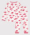 Pigiama bambino unisex in tubique Le Havre bianco MARSHMALLOW/rosso PEPS