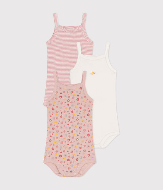 Set di 3 body con spalline a fiori bebè in cotone variante 1