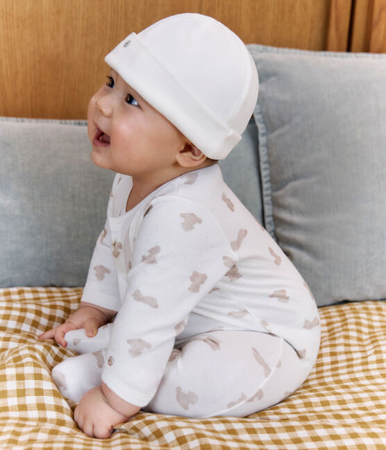 Pigiama in tubique con stampa neonato MARSHMALLOW/ BRUN