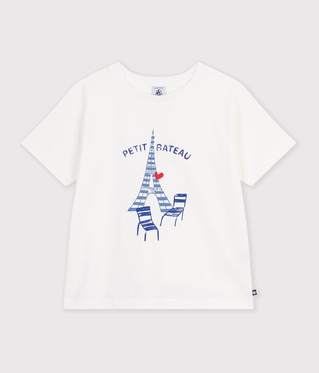 T-shirt a maniche corte con stampa bambino bianco