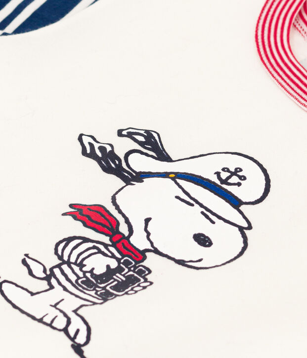 T-shirt Petit Bateau X Snoopy in jersey leggero beb&egrave; bianco/multicolore