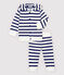 Completo joggers due pezzi bebè maschio bianco MARSHMALLOW/blu SMOKING