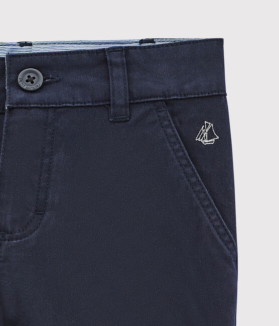 Pantaloni slim bambino in gabardine blu SMOKING