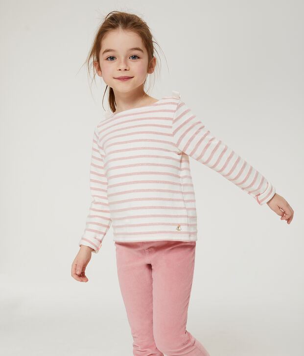 Marini&egrave;re bambina bianco/rosa