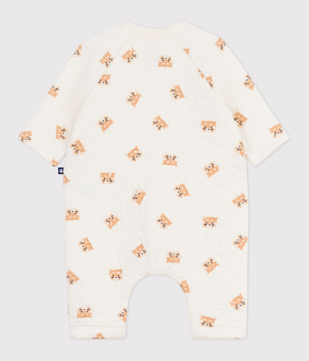 Tutina neonato in cotone con panda rossi stampati ecru/multicolore