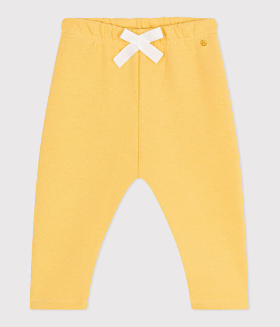 Joggers in cotone tinta unita neonato giallo ORGE