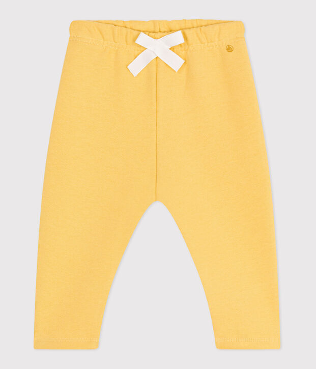 Joggers in cotone tinta unita neonato giallo