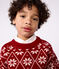 Pullover in lana e cotone fantasia bambino rosso AMARANTE/ AVALANCHE