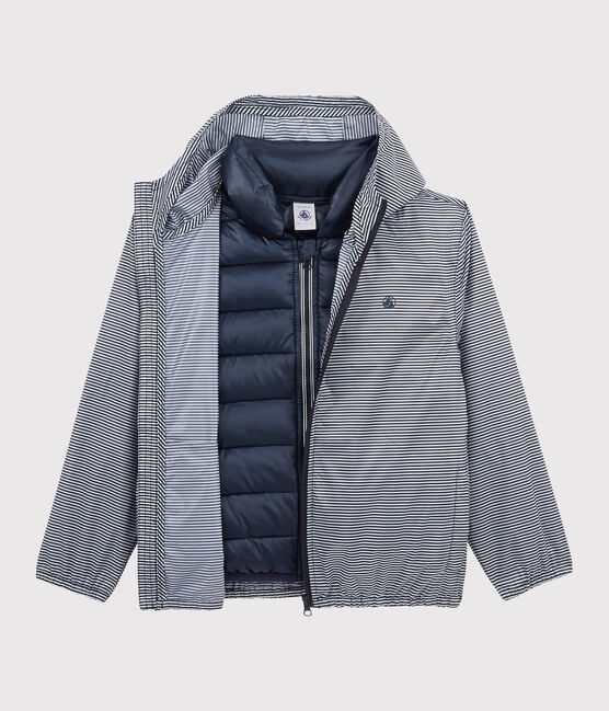 Giacca a vento 3 in 1 riciclata Donna/Uomo blu SMOKING/bianco MARSHMALLOW