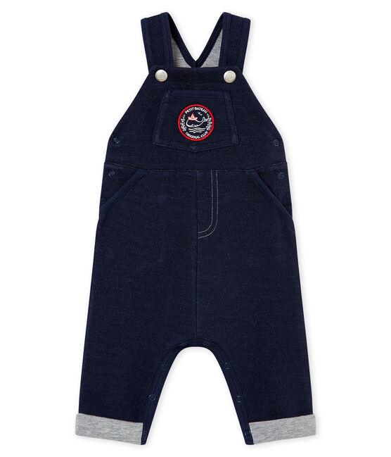 Salopette per bebé maschio in maglia blu SMOKING