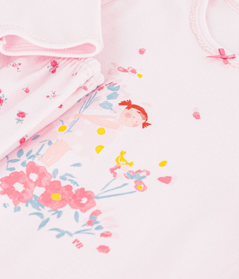 Pigiama in cotone con motivo a fiori bambina rosa/multicolore