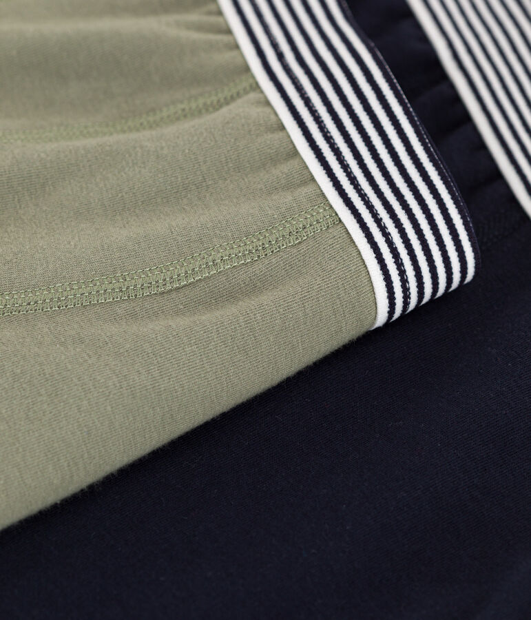 Confezione da 2 boxer bambino in cotone ed elastam tinta unita multicolore