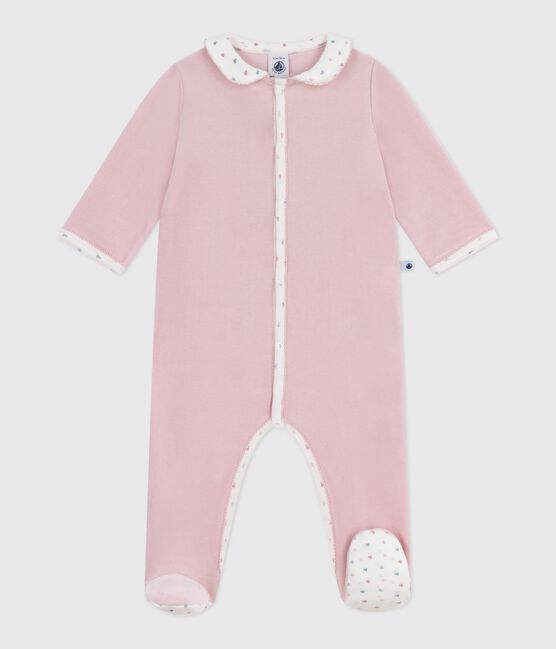 Pigiama in ciniglia con colletto neonato rosa JOLI