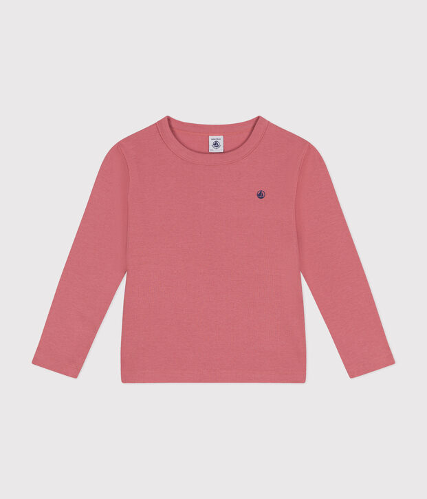 T-shirt a maniche lunghe a costine bambina/bambino rosa