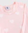 Pigiama snugfit cuore rosa bambina in cotone biologico rosa MINOIS/bianco MARSHMALLOW