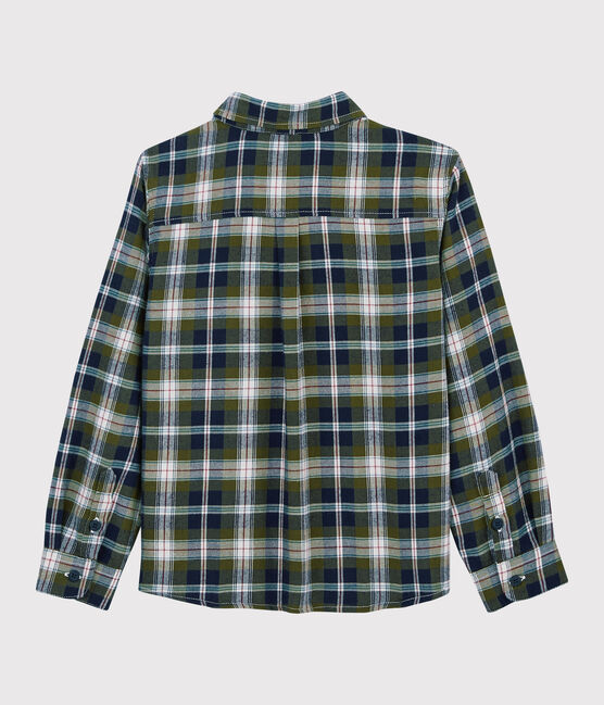 Camicia bambino a scacchi blu SMOKING/bianco MULTICO