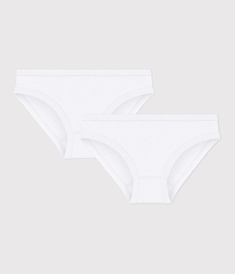 Confezione da 2 slip bianchi bambina multicolore