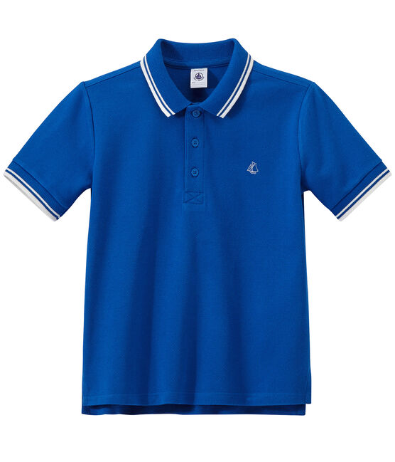 Polo bambino in jersey piqué blu PERSE
