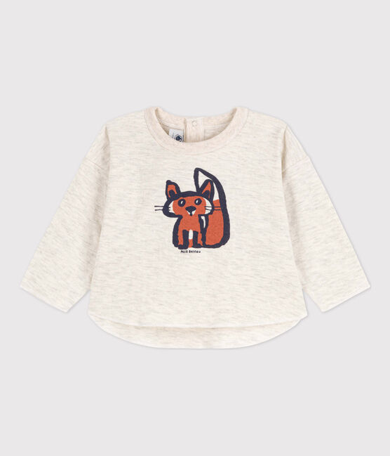 T-shirt maniche lunghe bebè in tubique beige MONTELIMAR CHINE