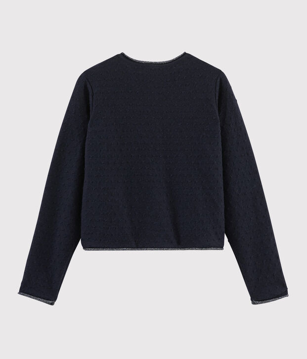 Cardigan bambina in lana e cotone SMOKING