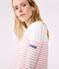 Marinière a maniche lunghe in cotone donna bianco MARSHMALLOW/rosa CHARME