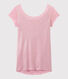 T-shirt donna con scollo ad acquasantiera sul retro in lino iridescente