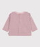 T-shirt a maniche lunghe in cotone a righe neonata rosso MILK/ AMARANTE