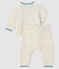 Completo 2 pezzi jacquard neonato in maglia grigio BELUGA CHINE