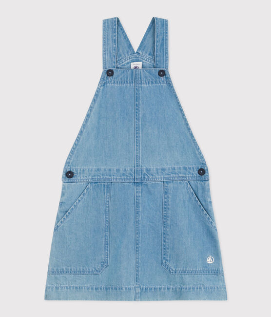 Abito a salopette in denim leggero bambina blu DENIM CLAIR