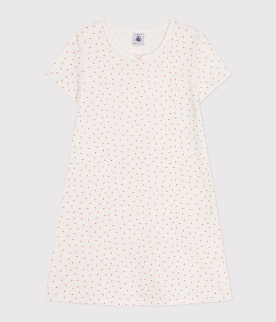 Camicia da notte in cotone motivo cuoricino bambino bianco MARSHMALLOW/ PAPAYE