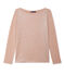 T-shirt donna a maniche lunghe in lino laccato rosa ROSE/grigio ARGENT
