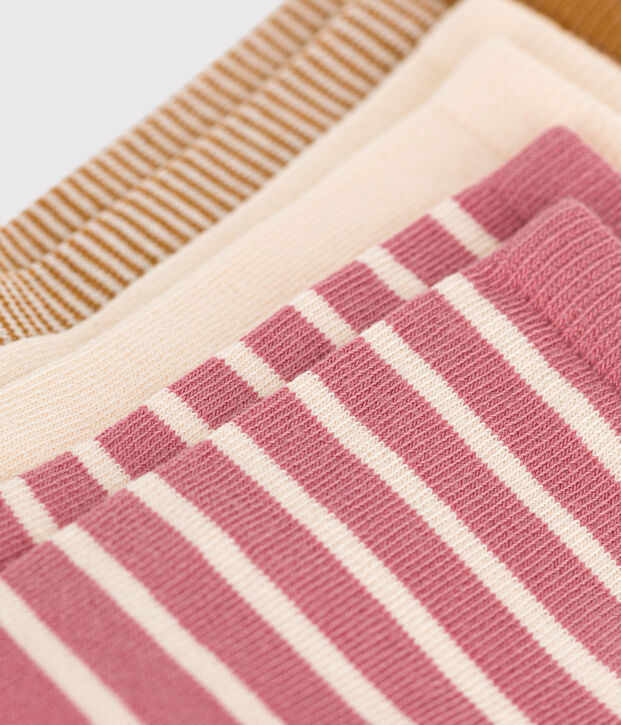 3 paia di calze in cotone a righe bambino multicolore