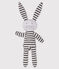 Doudou coniglietto a righe bebè in jersey bianco MARSHMALLOW/blu SMOKING