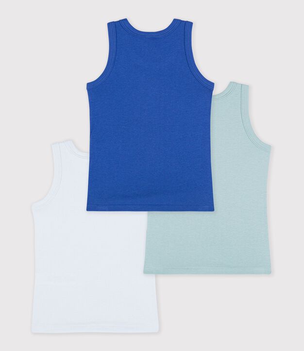 Set di canotte in cotone tinta unita bambina multicolore
