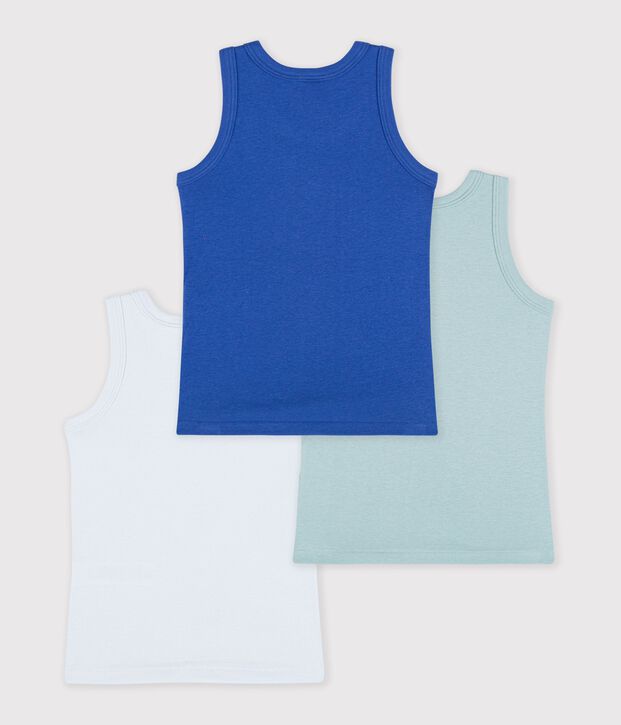 Set di canotte in cotone tinta unita bambina multicolore