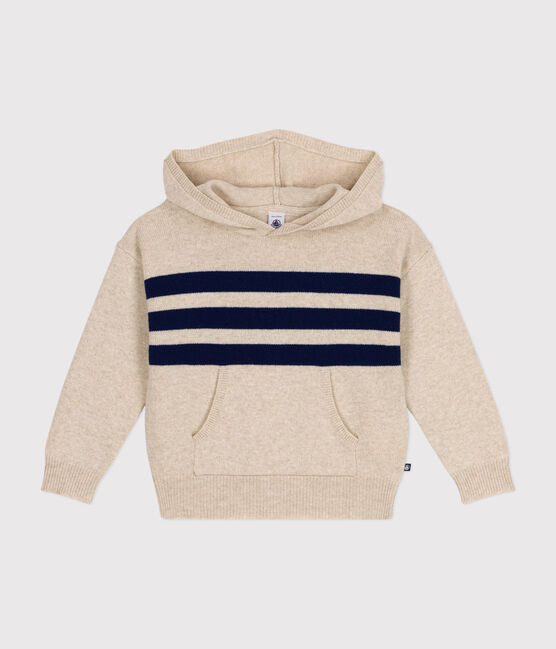 Maglione con cappuccio in lana e cotone bambino bianco AVALANCHE/ MEDIEVAL