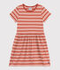 Abito a righe a maniche corte in cotone bambina